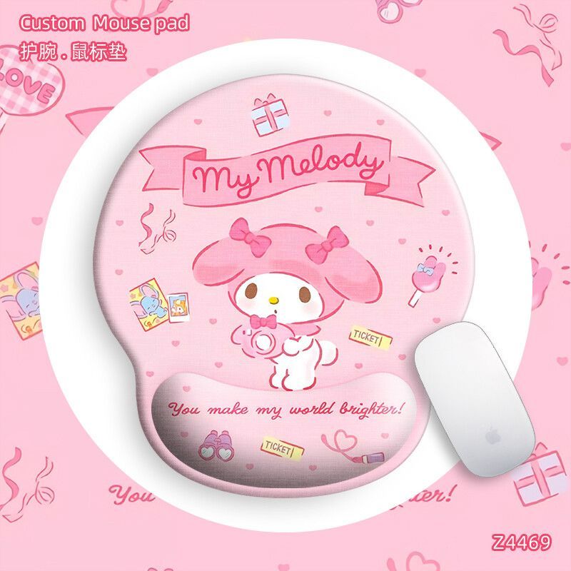 Kawaii Tech Accessories - 귀여운 캐릭터 디자인의 손목 받침대가 있는