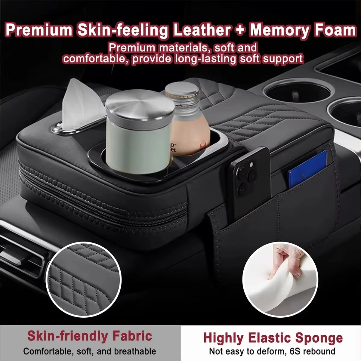 차량용 팔걸이 박스 높이 조절 패드, PU 가죽 팔걸이 - Tech Car Accessories 리뷰 및 가격