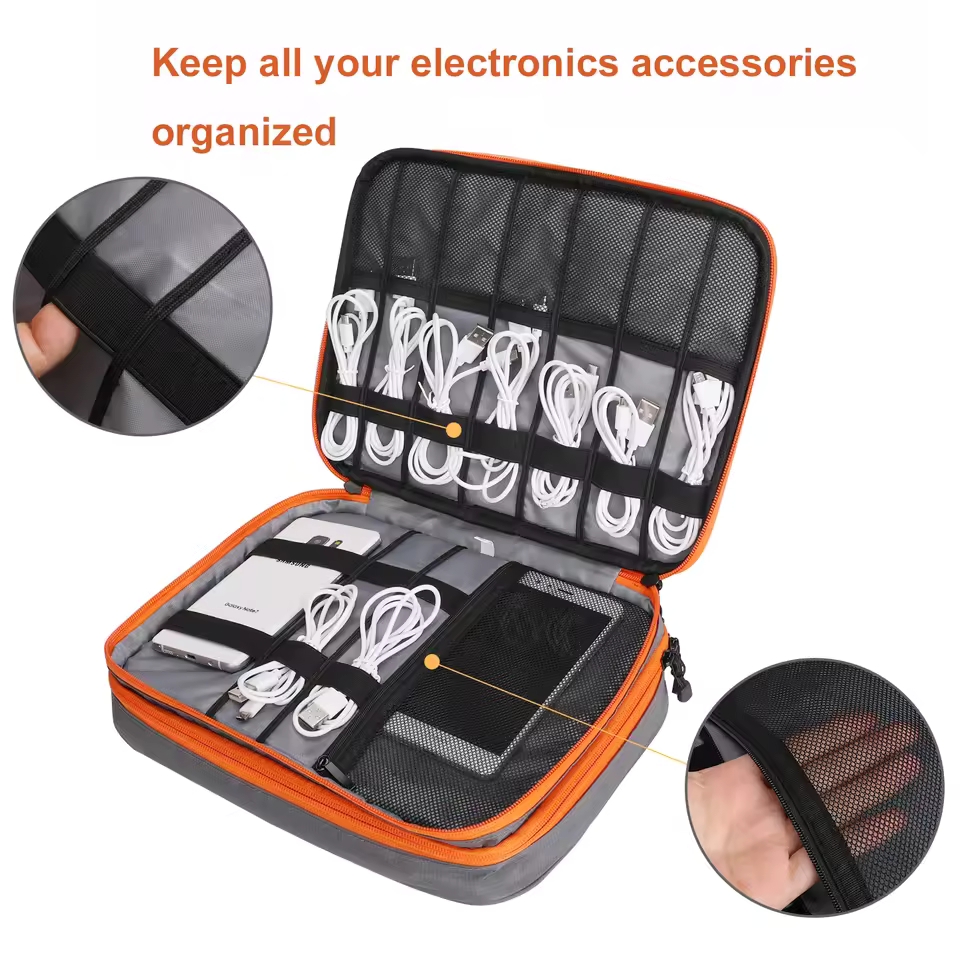 여행용 이중 레이어 디지털 수납 파우치 충전기 USB  - Tech Accessories Case 리뷰 및 가격