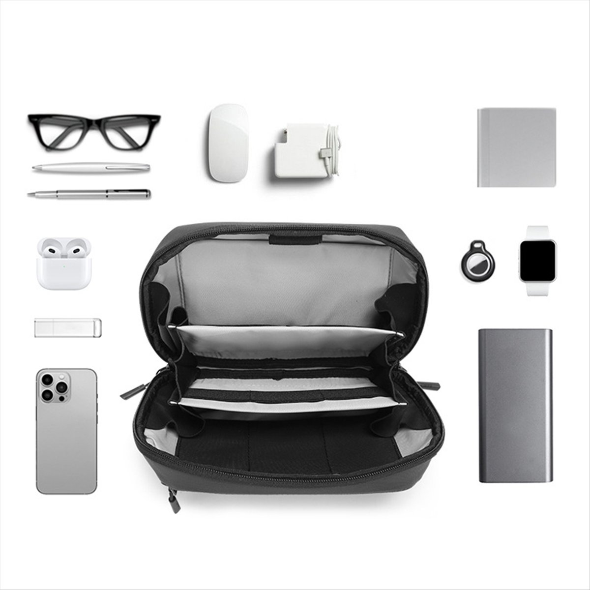 ☶ ❈ ＊ ♥ AC1578-방수 기술 파우치 다층 정리 - Tech Accessories Travel Organizer Pouch 리뷰 및 가격